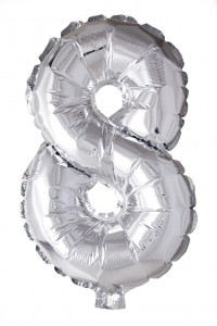 Ballons - Aluminium Argent - Chiffre 8